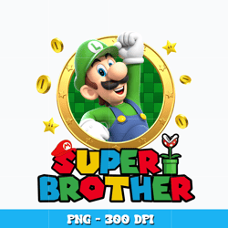 Super Brother design Png, Luigi png, Cartoon svg, Logo design svg, Digital file png, Instant download.