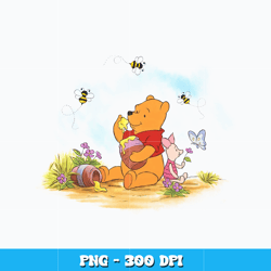 Winnie The Pooh Png, Disney cartoon Png, Cartoon png, Logo design Png, Digital file png, Instant download.