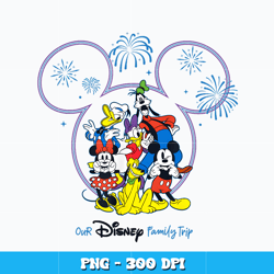 Our Disney Family Trip logo design png, Disney Png, cartoon png, Logo design Png, Digital file png, Instant Download.