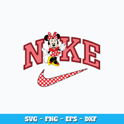 Nike Minnie mouse design Svg, disney svg, Logo Brand svg, Nike svg, cartoon svg, logo design svg, Instant download.