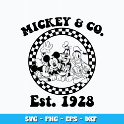 Mickey and co est 1928 svg, Disney family svg, cartoon svg, logo design svg, logo shirt svg, Instant download.