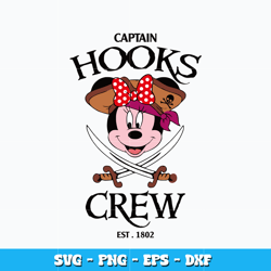 Quotes svg, Captain Hooks Crew minnie mouse svg, Minnie svg, cartoon svg, logo design svg, Instant download.