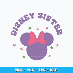 Disney sister svg, Mickey mouse head svg, cartoon svg, logo design svg, digital file svg, Instant download.