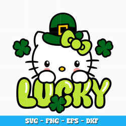 Lucky Hello Kitty Svg, Hello Kitty svg, cartoon svg, logo design svg, digital file svg, Instant download.