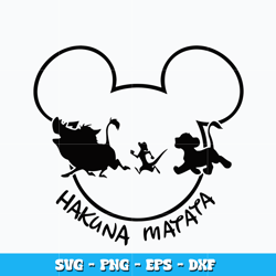 Hakuna Matata mickey mouse svg, Disney mickey head svg, cartoon svg, logo design svg, digital file svg, Instant download