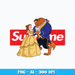 Beauty And The Beast Supreme svg, Supreme svg, cartoon svg, logo design svg, digital file svg, Instant download.