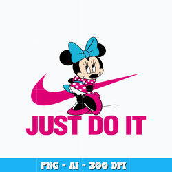 Minnie Mouse Just do it Swoosh svg, cartoon svg, logo design svg, logo nike svg, digital file svg, Instant download.