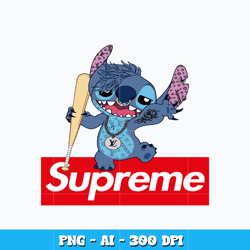 Stitch Supreme svg, Logo Supreme svg, Stitch cartoon svg, logo design svg, digital file svg, Instant download.