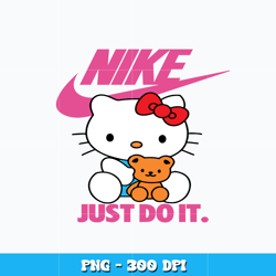 Hello Kitty Swoosh Just do it Png, Hello Kitty png, logo design png, Nike png, digital file png, Instant download.