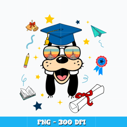 Goofy head Graduation png, goofy disney png, Disney vacation png, logo design png, digital file, Instant download.