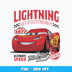Lightning McQueen est 1977 png, Disney png, Disney vacation png, logo design png, digital file, Instant download.