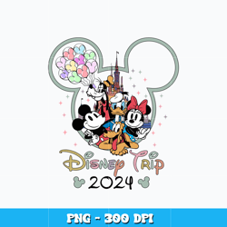 Disney trip 2024 png, mickey mouse head png, Disney vacation png, logo design png, digital file, Instant download.