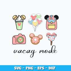 Vacay mode svg, Disney Mickey Snacks svg, Disney vacation svg, logo design svg, digital file, Instant download.