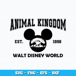 Animal Kingdom est 1998 svg, Mickey head svg, Disney vacation svg, logo design svg, digital file, Instant download.