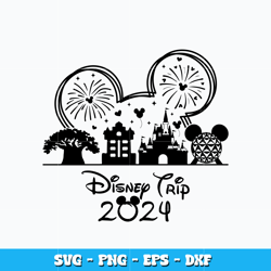 Disney Trip 2024 design svg, Mickey head svg, Disney vacation svg, logo design svg, digital file, Instant download