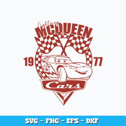 Lightning McQueen 1977 cars svg, Disney cars svg, Disney vacation svg, logo design svg, digital file, Instant download.