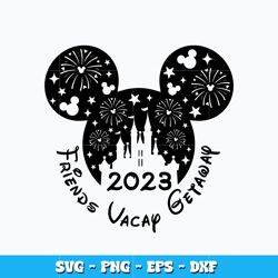 Disneyland castle 2023 svg, Disney mickey head svg, Disney vacation svg, logo design svg, digital file, Instant download