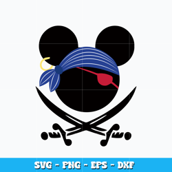 Mickey Pirates svg, Disney mickey head svg, Disney vacation svg, logo design svg, digital file, Instant download.