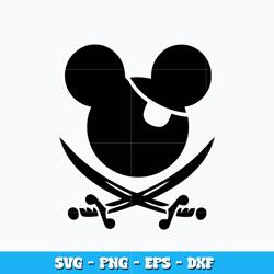 Mickey Pirates svg, Disney mickey mouse head svg, Disney vacation svg, logo design svg, digital file, Instant download.