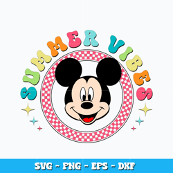 Summer vibes mickey mouse svg, mickey head svg, Disney vacation svg, logo design svg, digital file, Instant download.