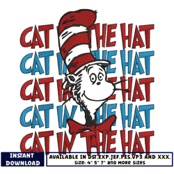cat in the hat embroidery design