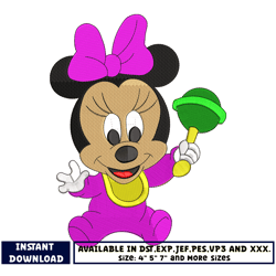 minnie mouse baby embroidery design