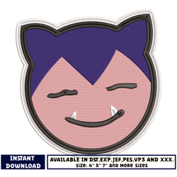 snorlax face embroidery design