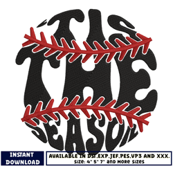 tis the season baseball embroidery design