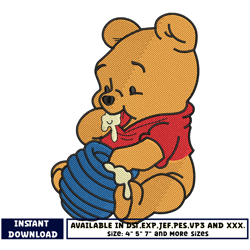 pooh baby embroidery design
