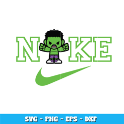 Nike Hulk Chibi Svg, Marvel svg, Logo Brand svg, Nike svg, cartoon svg, Instant download.