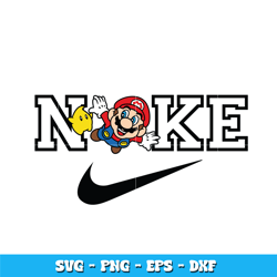 Swoosh Mario cute Svg, Super Mario svg, Logo Brand svg, Nike svg, cartoon svg, Instant download.