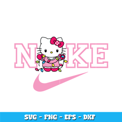 Hello Kitty Pink x nike Svg, Hello Kitty svg, Logo Brand svg, Nike svg, cartoon svg, Instant download.