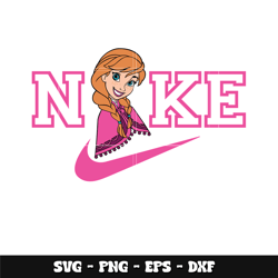 Swoosh x Anna Princess Svg, Disney Princess svg, Logo Brand svg, Nike svg, cartoon svg, Instant download.