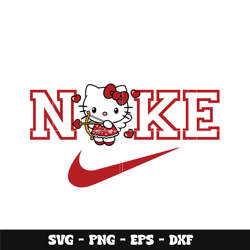 Swoosh x Hello Kitty Valentine Svg, Hello Kitty svg, Logo Brand svg, Nike svg, cartoon svg, Instant download.