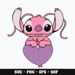 Pink stitch love Svg, Stitch svg, Disney svg, Svg design, cartoon svg, Instant download.