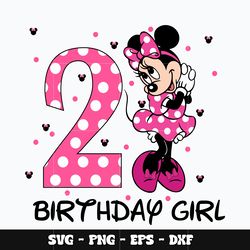 Minnie birthday girl Svg, Mickey svg, Disney svg, Svg design, cartoon svg, Instant download.