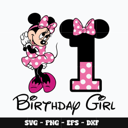 Minnie 1st birthday girl Svg, Mickey svg, Disney svg, Svg design, cartoon svg, Instant download.