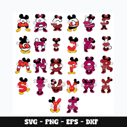 Mickey alphabet Svg, Mickey svg, Disney svg, Svg design, cartoon svg, Instant download.