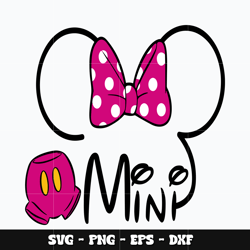 Minnie head mini Svg, Mickey svg, Disney svg, Svg design, cartoon svg, Instant download.
