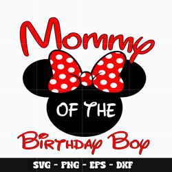 Minnie head mommy birthday boy Svg, Mickey svg, Disney svg, birthday svg, cartoon svg, Instant download.