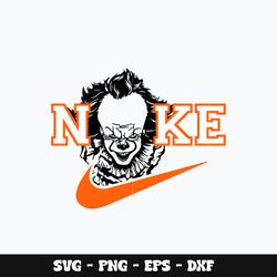 Swoosh x Pennywise logo Svg, Horror svg, Nike logo svg, Svg design, Brand svg, Instant download.
