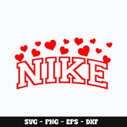 Heart Valentine Nike Svg, Valentine svg, Nike logo svg, Svg design, Brand svg, Instant download.