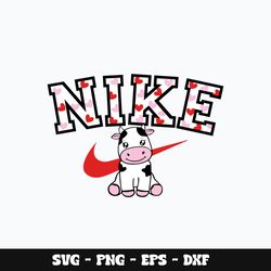 Dairy Cow Nike Svg, Cow svg, Nike logo svg, Svg design, Brand svg, Instant download.