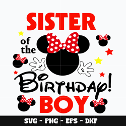 Minnie Sister birthday boy Svg, Mickey svg, Disney svg, Svg design, cartoon svg, Instant download.