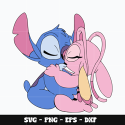 Stitch kiss Angel Svg, Stitch svg, Disney svg, Svg design, cartoon svg, Instant download.