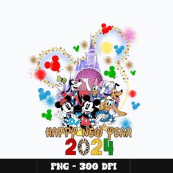 Mickey happy new year 2024 Png, Mickey Png, Disney Png, Png design, cartoon Png, Instant download.