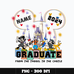 Mickey castle name graduate 2024 Png, Mickey Png, Digital file png, cartoon Png, Disney Png, Instant download.