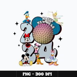 Mickey disney friends new year 2024 Png, Mickey Png, Digital file png, cartoon Png, Disney Png, Instant download.