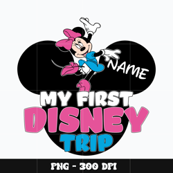 Minnie head my first disney trip Png, Mickey Png, Digital file png, cartoon Png, Disney Png, Instant download.