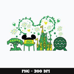 Mickey mouse castle st. patrick's day Png, Mickey Png, cartoon Png, Disney Png, Digital file png, Instant download.
